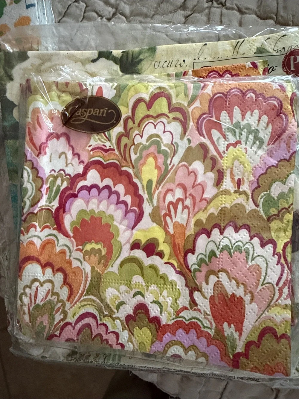 Caspari napkins 4 red berryFloral 11 strawberry 16 fern garden 17 pots  13 punch